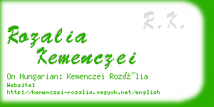 rozalia kemenczei business card